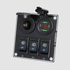 12/24V 3 Gang LED Rocker Switch Panel Boat Truck Car Lights Toggle Buttons Circuit Breaker USB Chargers Power Adapter Voltmeter