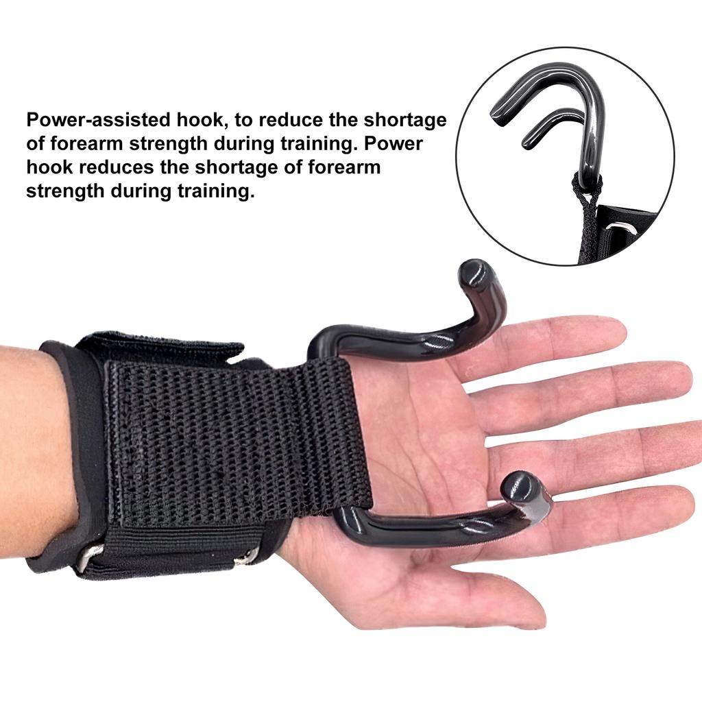 1/2PCS Weight Lifting Hooks for Men Women Fitness Wrist Brace Booster Bands Non Slip Grip Support Wraps for Power Lifting Gym 1