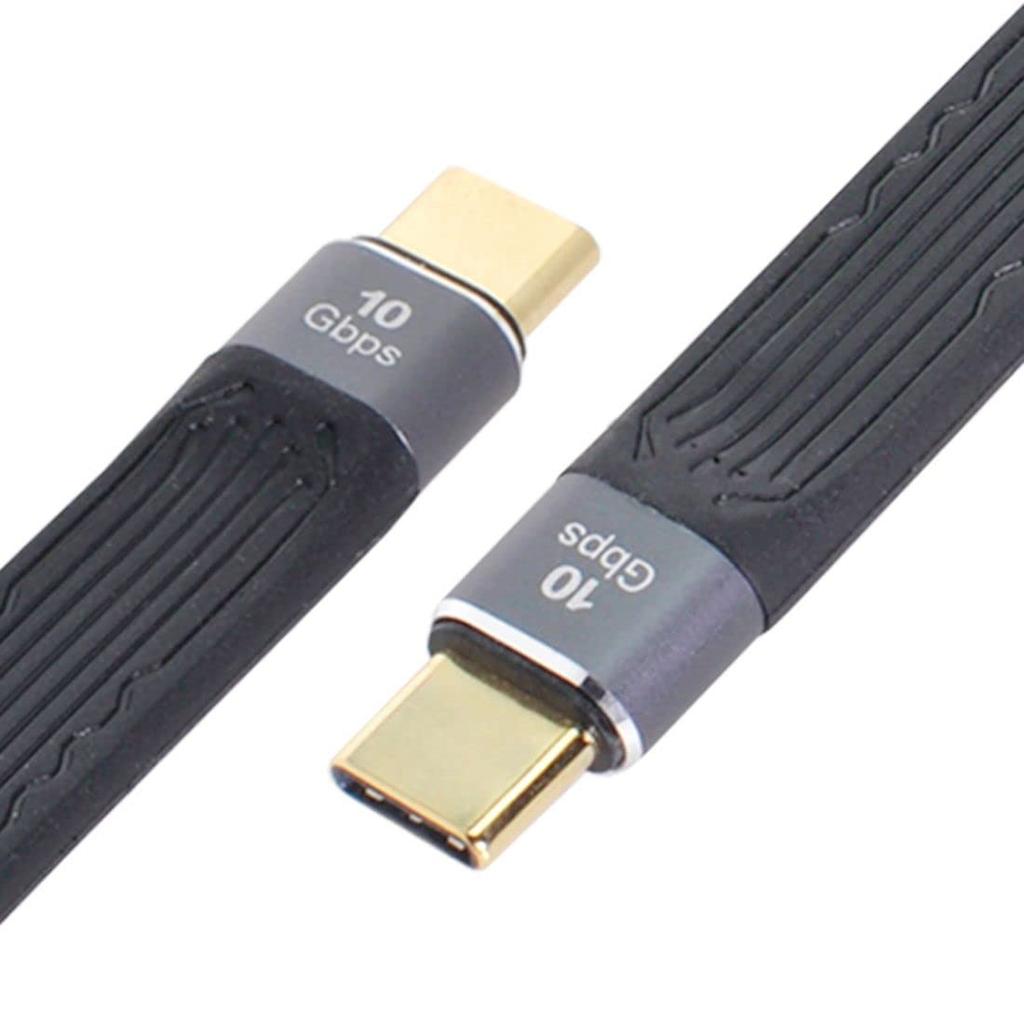 chenyang Male to Male USB 10Gbps 65W 3A Flat Slim FPC Data Cable for Laptop Mobile 13cm USB-C Type-C USB-C 3.1 & Phone,