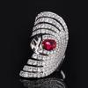 Jewelry European and American Exaggerated Crystal Gem Open Ring Devil's Eye Ring Luxury Dinner Index Finger Ring