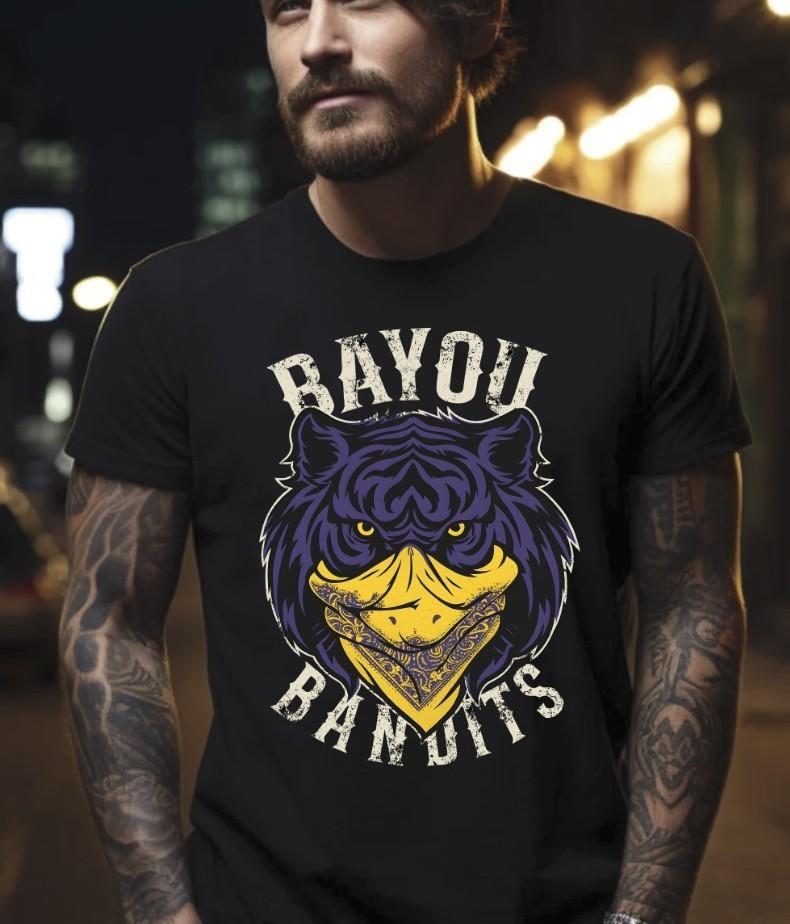 Bayou Bandits Black T-Shirt, S-5XL Unisex T-Shirt L