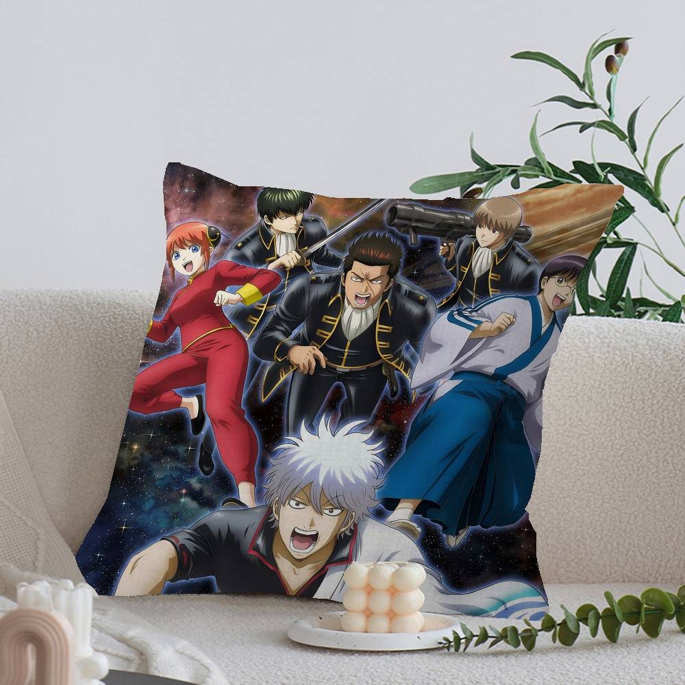 Смешная японская наволочка GINTAMA Полиэстер Подушки для дивана Декоративные подушки для броска Украшение для дома Наволочка 12x12Inch