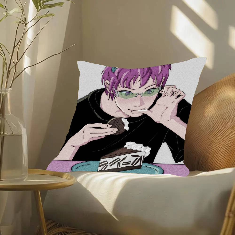 The Disastrous Life Of S-Saiki K Anime Pillow Case Fashion Square Pillowcase Bedroom Sofa Room Ins Decoration Leisure