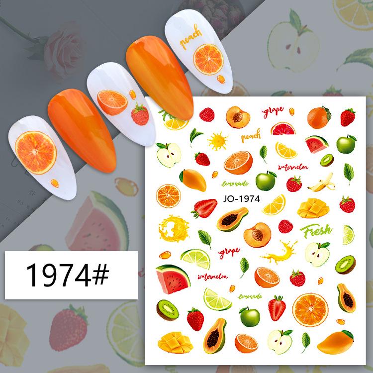 Fruit Series Nail Art Stickers: Lemon, Pineapple, Watermelon, Banana, Strawberry