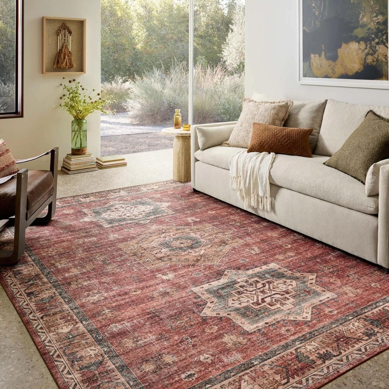 

American Retro Style Rugs for Bedroom Large Area Living Room Decoration Anti-slip Carpet Washable Lounge Floor Mat Home Soft Rug 60x90cm