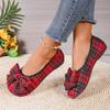 Women's Bow Knot Slip-On Flats - Round Toe Casual Loafers, Breathable Lightweight Comfort Walking Shoes, Wide Width Available