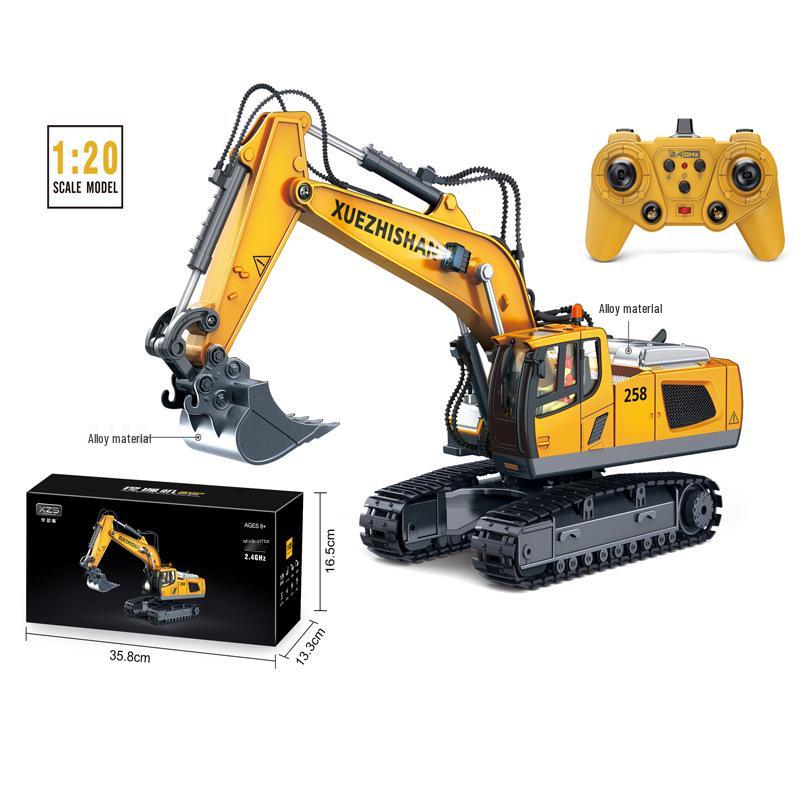Alloy Remote Control 2.4G Excavator Bulldozer & Dump Truck Set for Kids