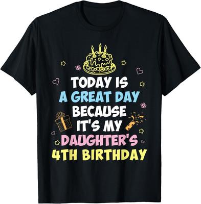 Papa Maman Aujourd'hui Est Un Super C'est L'Anniversaire De Ma Fille T-Shirt Hauts Tee