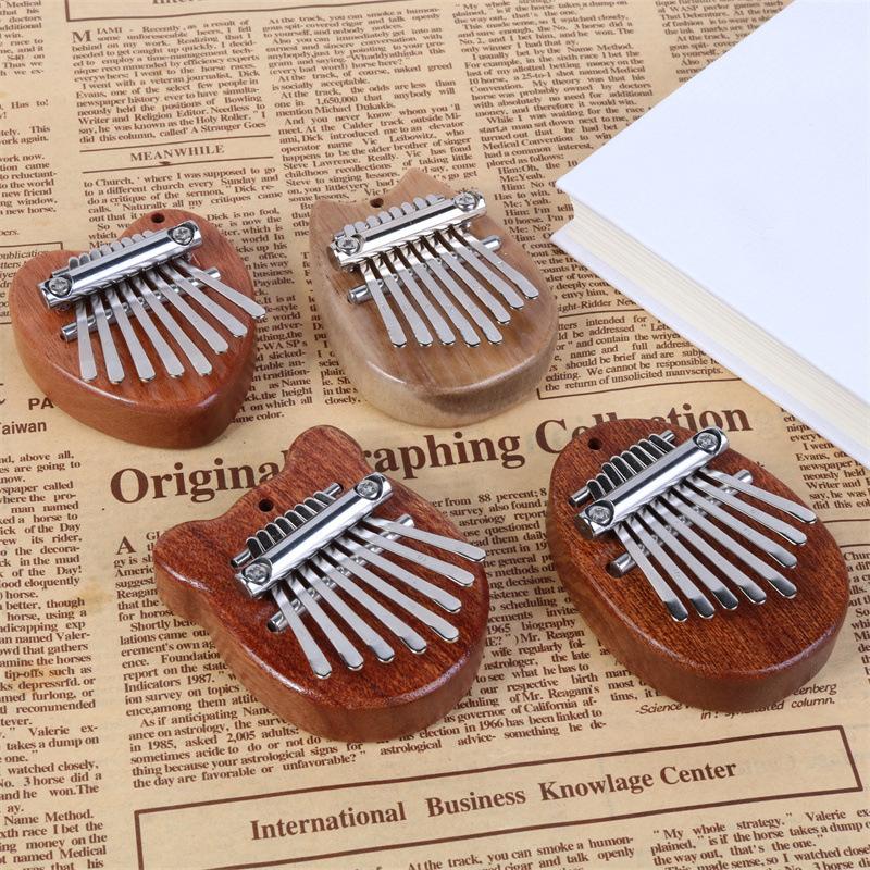 8 tasti Mini Kalimba in legno di alta qualità Squisito dito pollice pianoforte Marimba musicale buon accessorio ciondolo regalo