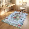 Floral Birds Artwork Theme Soft Crystal Velvet Rug Custom Name & Text Print Non Slip Floor Rug for Bedroom Living Room