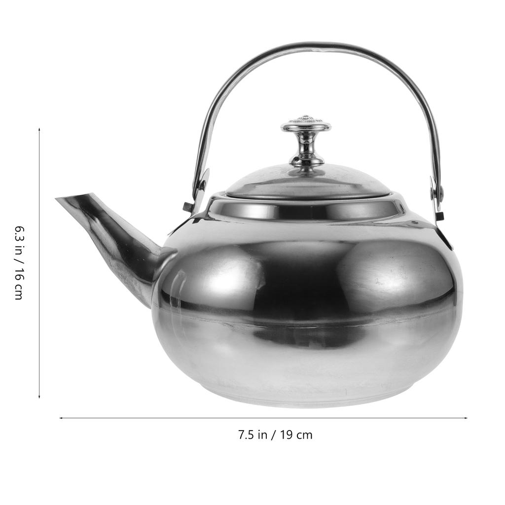 Strainer Pot Tea Kettle Stovetop Metal Teapot Set for Water Silver Whistling Travel