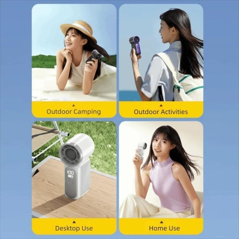 LED Display Desk Fan 100 Adjustable Settings Turbo Fan Portable Mini Handheld Fan  Outdoor