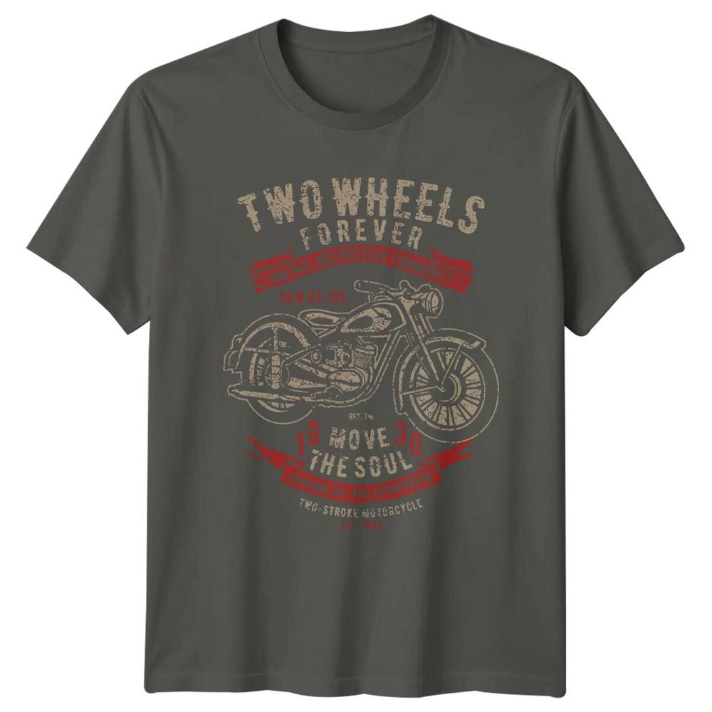 Two Wheels Forever Motorcycle Unisexs Tee Unisexs Graphic TShirt Unisex Top S