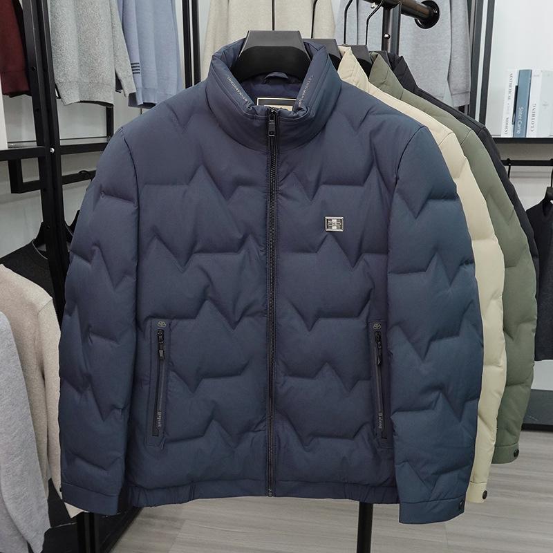 

Men s Stand Collar Down Jacket - Warm Winter Outerwear for Middle-Aged Dads XL 130-150 Jin синій