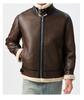 Men's Trendy Shearling & PU Leather Motorcycle Jacket - Autumn/Winter Short Lambswool Outerwear