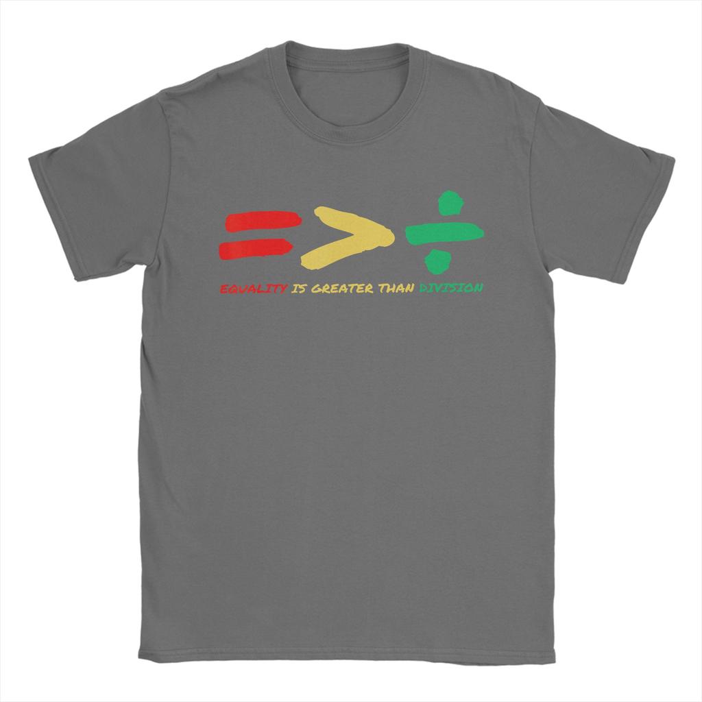 Vintage Equality Is Greater Than Division Black History Month TShirt for Men O Neck Cotton T Shirt Short Sleeve Tee Shirt Tops