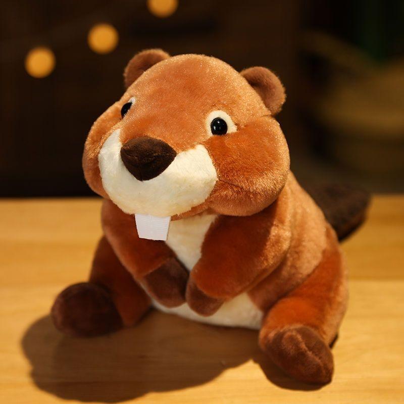 Realistic Beaver Plush Toy Large Teeth Spongy Filling Perfect Birthday Gift