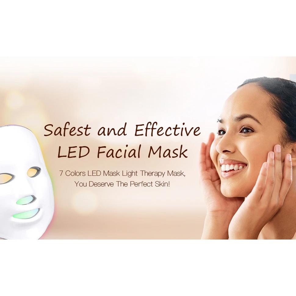 Mascarilla Facial LED de 7 Colores - Uso Doméstico, Rejuvenecimiento de la Piel, Anti Acné, Reafirmante