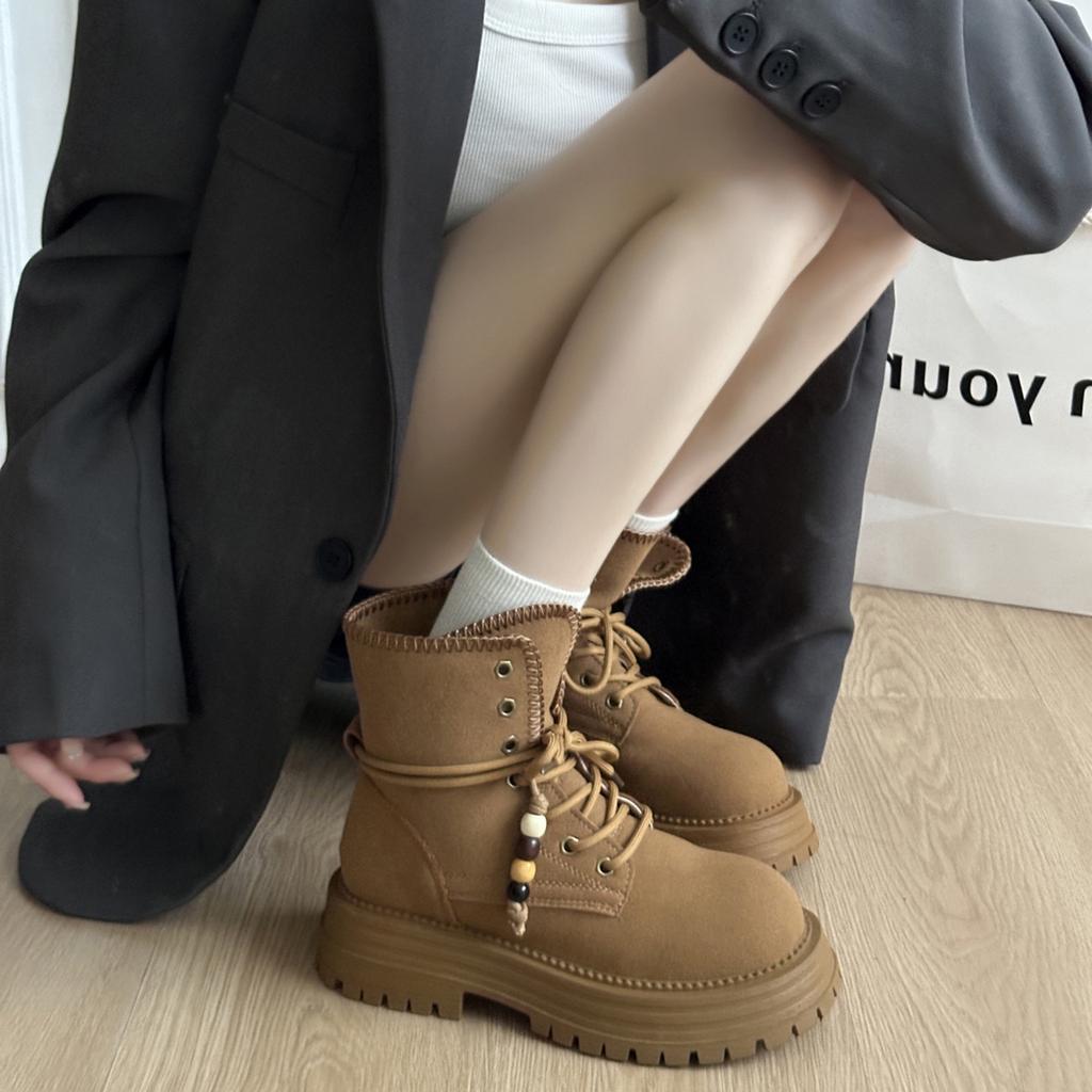 Queen Fan retro British style platform Martin boots women's 2025 new summer high-end heightening short boots