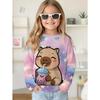 Capybara T-Shirts Children Cartoon Graphic Tee Harajuku Girl Tops Japanese Fashion Cute Animals Long Sleeves Children's Clothing