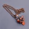 Fancy Sacral Chakra Natural Carnelian Copper Elegant Chain Sisters Gift Necklace V-19
