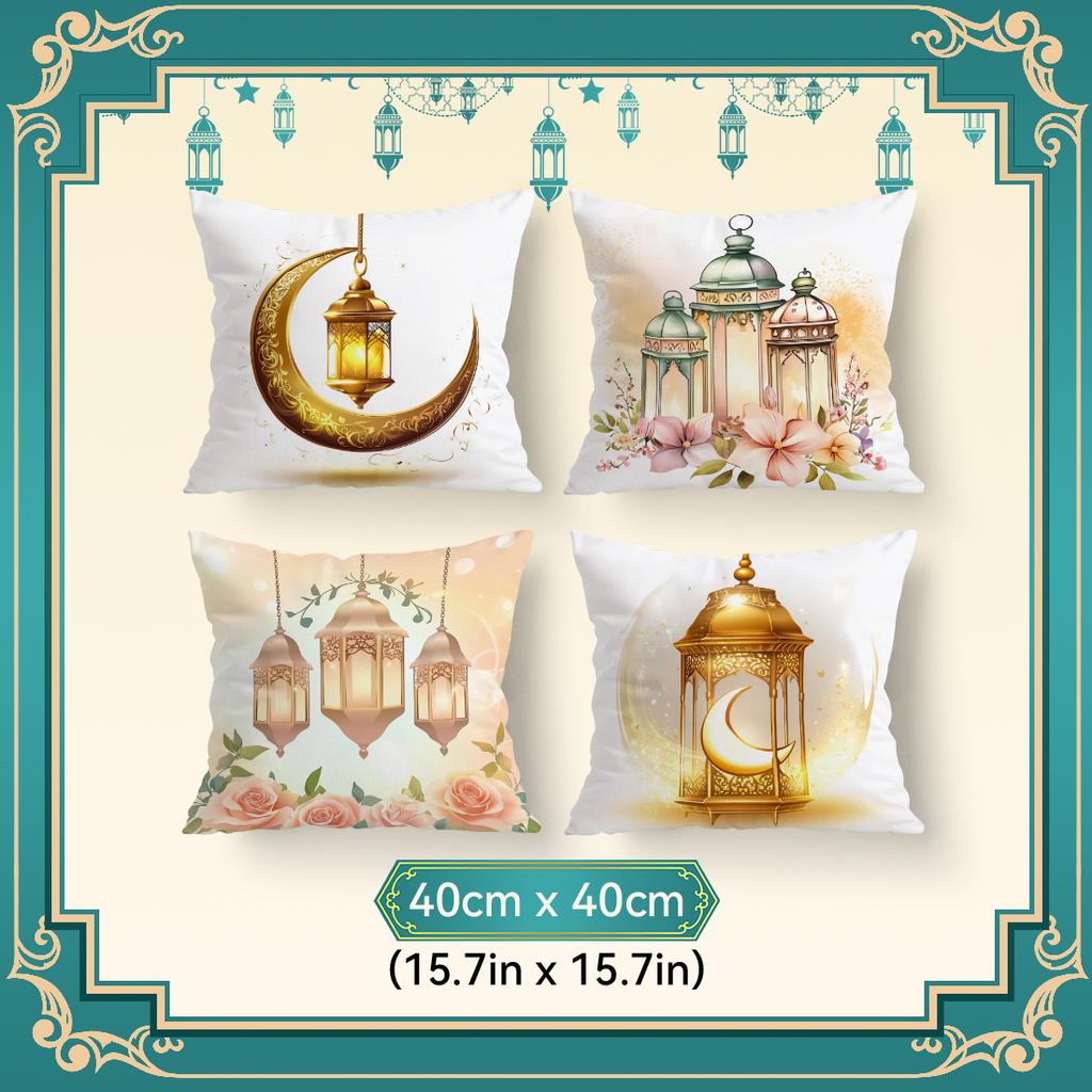 Golden Ramadan Theme Cushions Pillowcase Polyester Cushion Cover Throw Pillow Pillowcover Home Car Sofa Decor