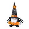 Reusable Festival Tabletop Decor Halloween Gnome Decoration, Spooky Orange Black Spider Web Boo Swedish Tomte Gift for Kids Adults Elf Figurine, Plush