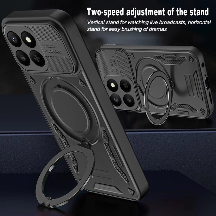 Solid Armor Shockproof Magnetic Case For Honor X7d X9d X9C Smart 400 Pro Magic 7 Lite Magic7 Car Holder Ring Stent Phone Cover