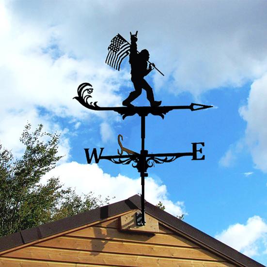 Fém Szélkakas Retro Kakas Kutya Madár Szélkakas Fekete Állat Szélkakas Szélirányjelző Tetőre Kültéri Gazdaság Udvar Kert Pavilon Dekor