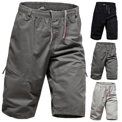 Men's Summer Cropped Shorts Thin Cotton Pants Anti-wrinkle Wear-resistant Loose Workwear Large Pants Beach Shorts