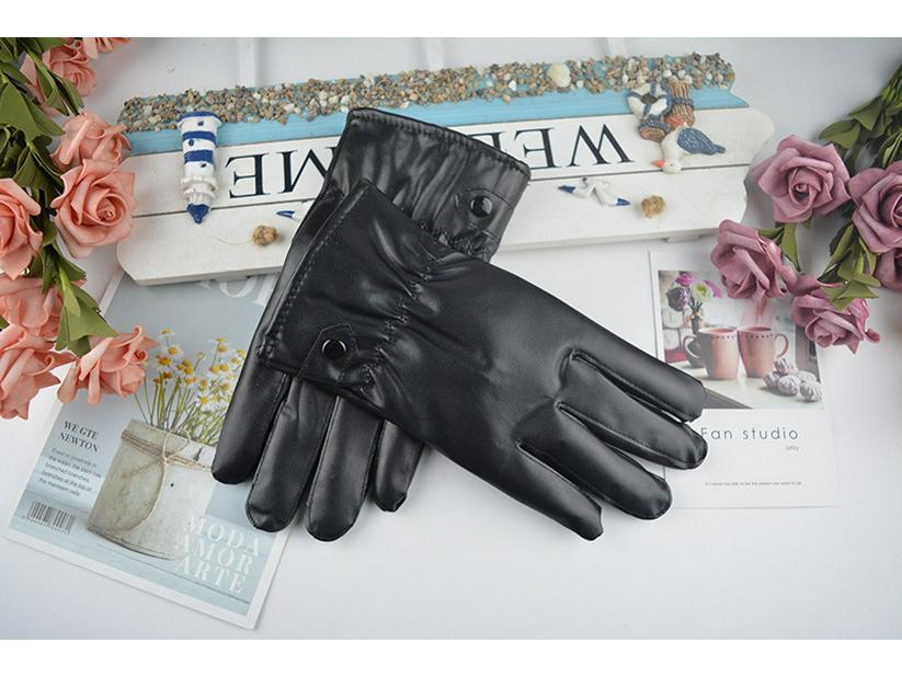 Men's Winter Leather Gloves: Windproof, Waterproof, Fleece-Lined, Touchscreen-Compatible Cycling & Motorcycle Gloves.