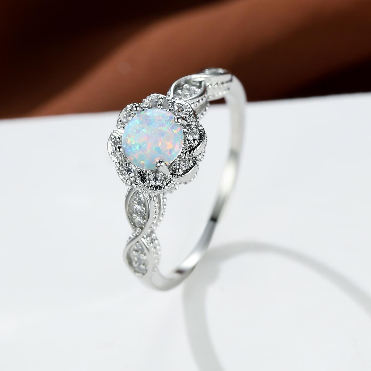 

Кольцо с четырьмя круглыми крапанами с цветочным кружевом, универсальное для женщин No. 10