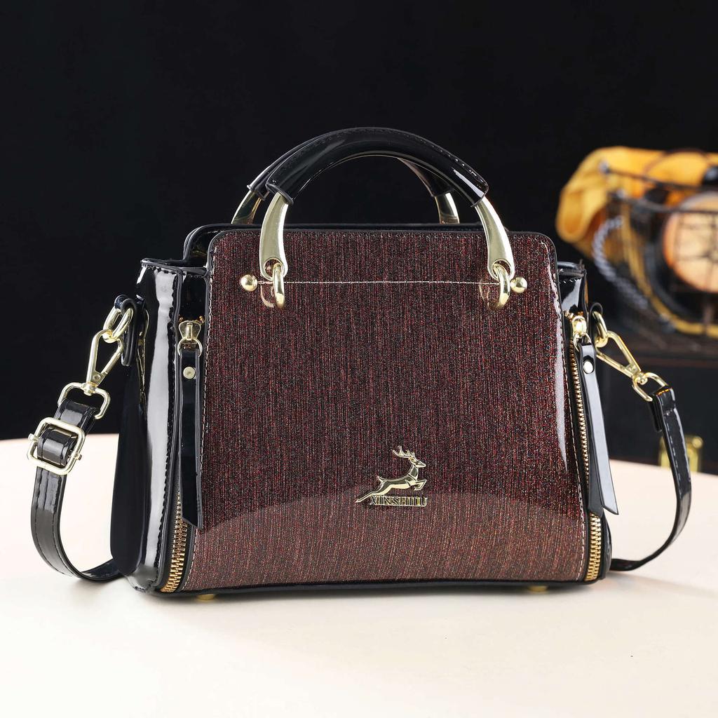 2026 New European and American Style Patent Leather Handbag Women's Fashionable Versatile Crossbody Bag