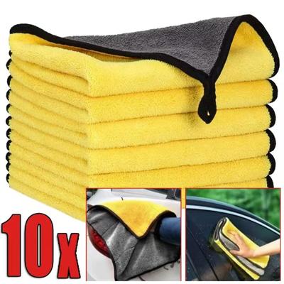 10pcs Extra Soft Car Wash Microfiber Towel Car Cleaning Rags Drying Cloth Car Care Cloth Detailing Wash Towel Cleaning Tools