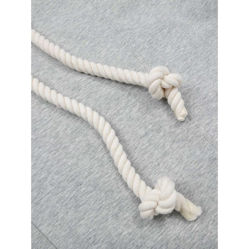 Women's High Waisted Street Style Wide Leg Sweatpants Thick Braided Drawstring Loose Baggy Floor Length Casual Fashion Trousers