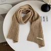 Pure Korean twist knitted scarf with solid color for women's autumn and winter new wool scarf to keep students warm