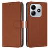 For Xiaomi Redmi Note 14 4G (163.25mm) Leather Case Solid Color Phone Cover with Wallet