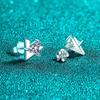 Geometric Triangle Moissanite Stud Earrings Women Sterling Minimalist Fashion Jewelry 2025