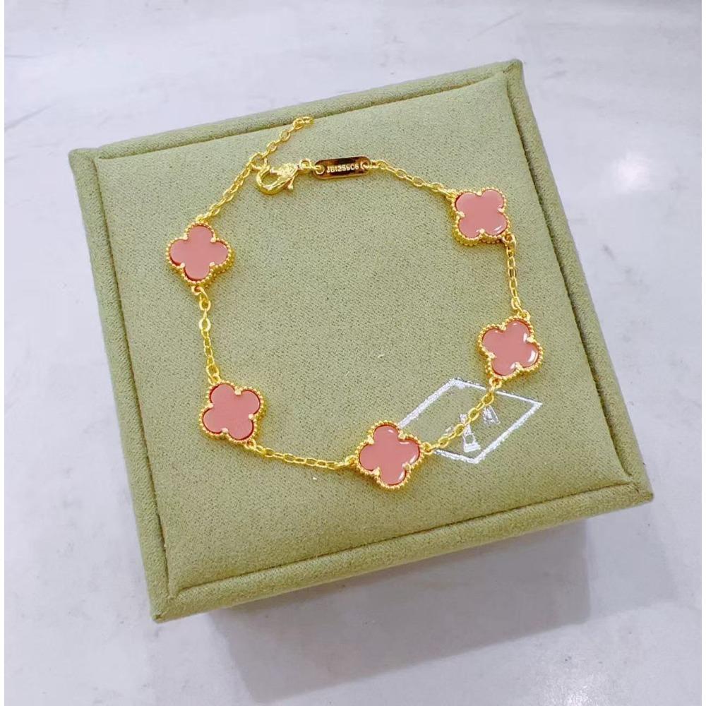 Neues Mini-Fünfblüten-Armband mit vierblättrigem Kleeblatt Schlichtes und modisches Nischenarmband