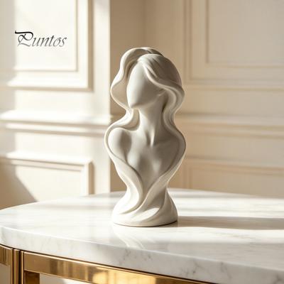 Artistic Room Accents for Living 3D Printed Minimalist Woman Statue, Abstract Faceless Cream Style Home Decor Ornament, Desktop Art Sculpture