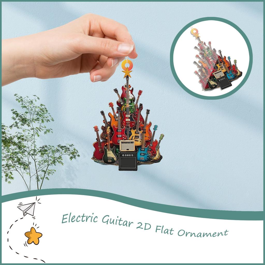 Interested HangingPendant, Rooms Hanging Ornaments Decorations,2d Flat Acrylic New Creative Guitar Pendant