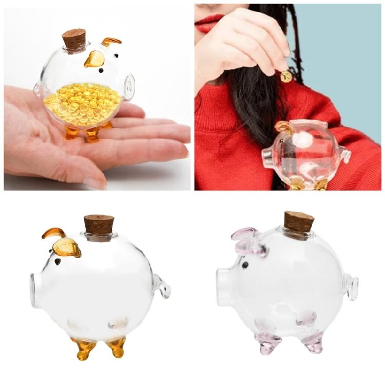 Klares Glas Sparschwein Gold Bohnen Aufbewahrungsglas Für Bargeldsparen Niedliches Geldglas Zum Aufbewahren von Münzen und Anderen