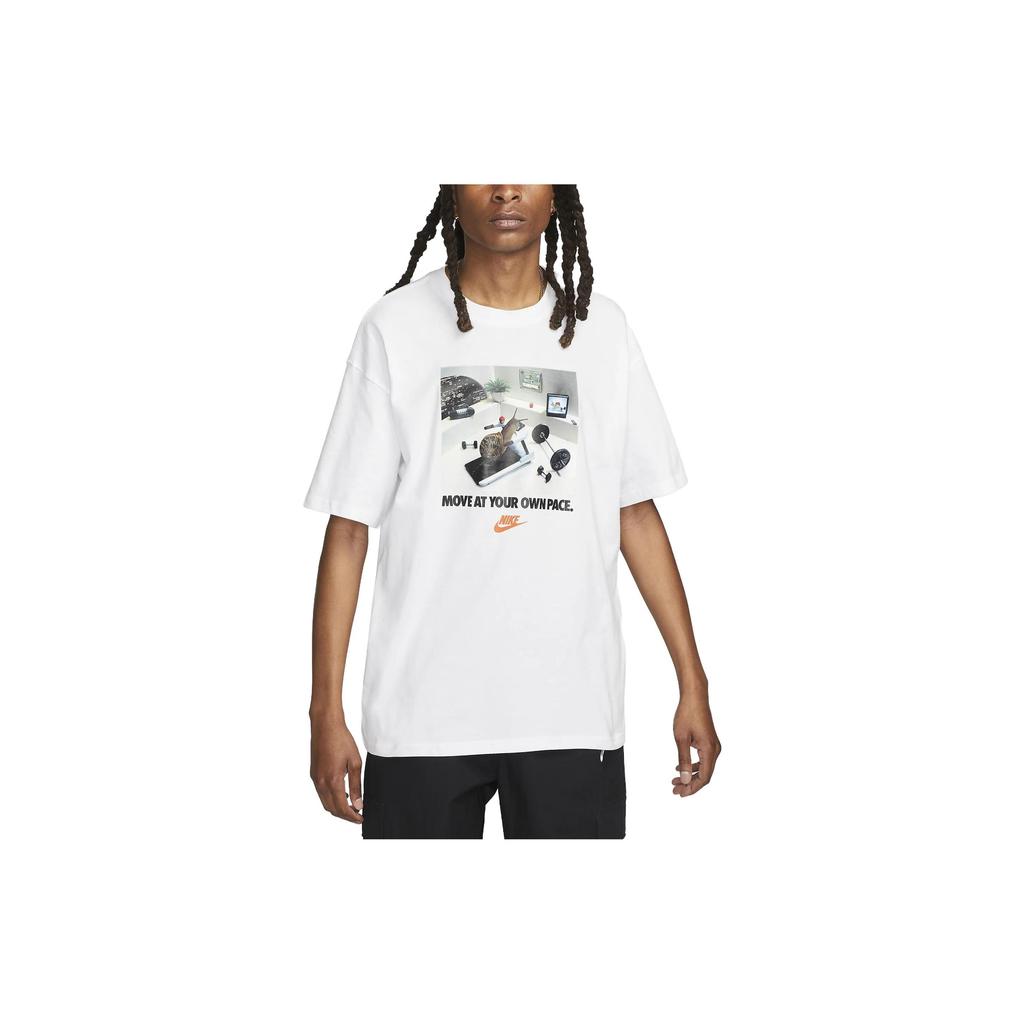 Nike T Shirts Men's White Crew Neck Moderate Straight Fit FB9823-100