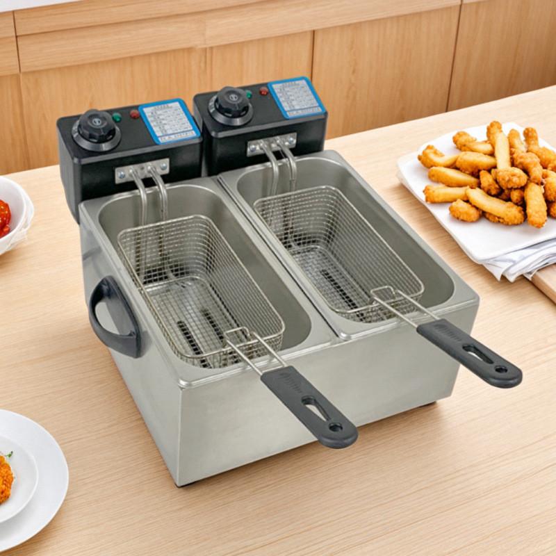Large Capacity Electric Fryer Desktop Precision Temperature Control Oil Fryer Kitchen Multifunctional French Fry Machine