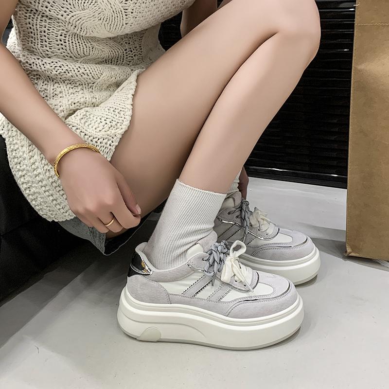 2025 New Women Shoes Pu Thick Sole Women Non-Slip Increase Wear Shoes Outdoor Leisure Brand Walking Shoes