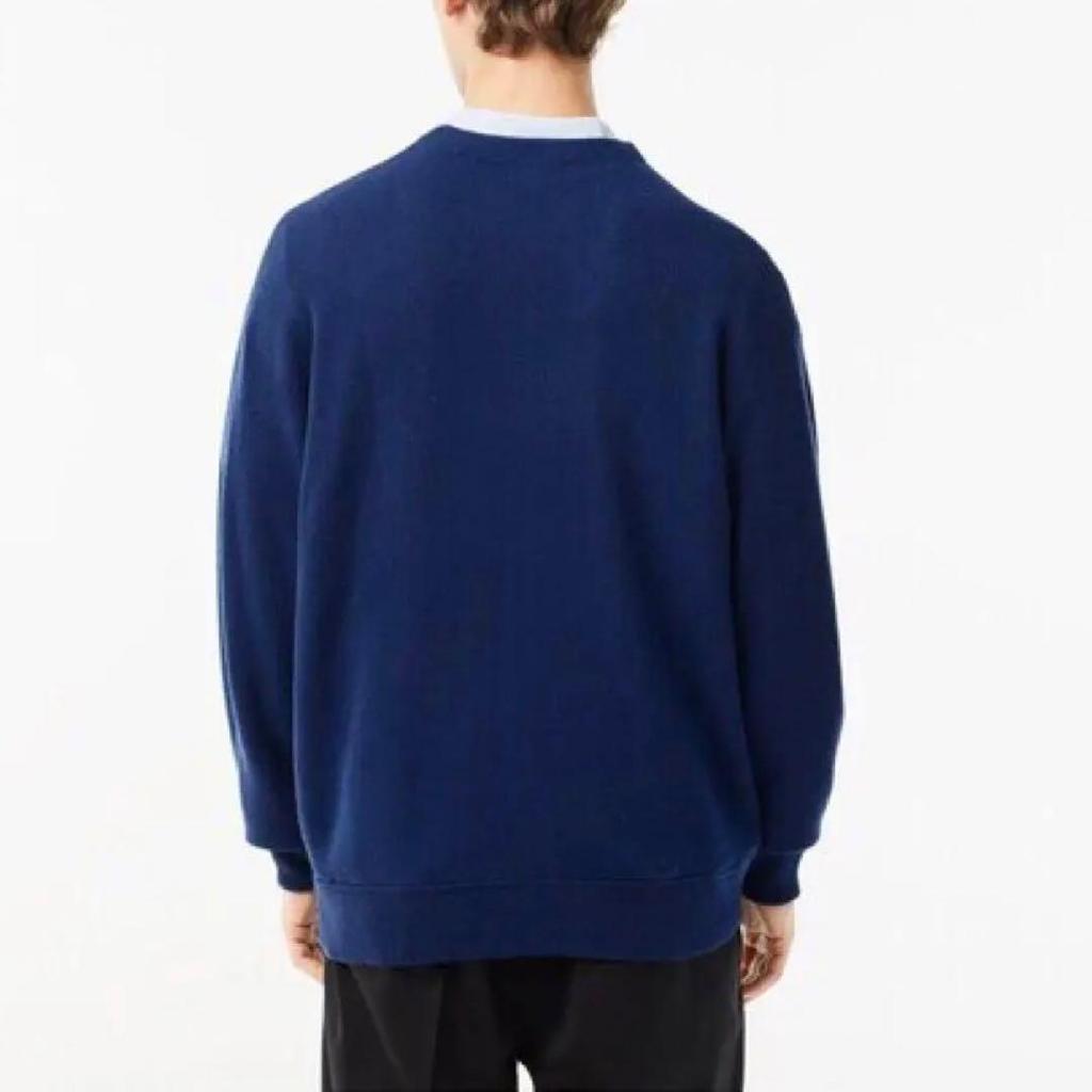 Used Popular sold-out item Lacoste LACOSTE Garter knit V-neck cardigan 100% wool