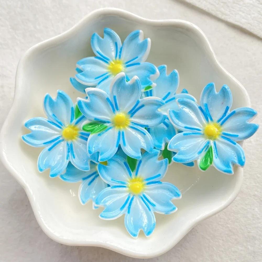 10 Pcs Cute Cartoon Flower Series Resin Crafts for Scrapbooking and DIY Jewelry Making
