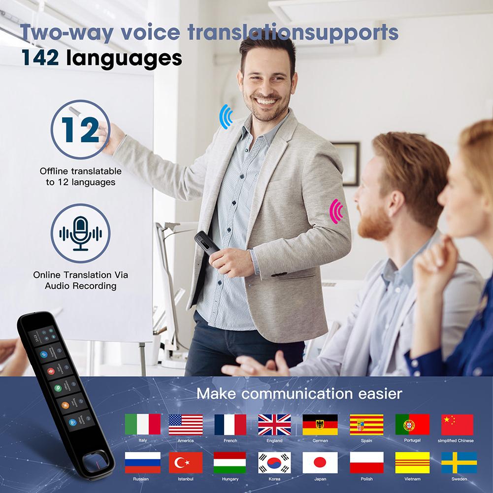 142 Languages Vietnam Hebrew Thai Polish Translation Pen Intelligent Scanning Point Reading Dictionary Offline Voice Translator