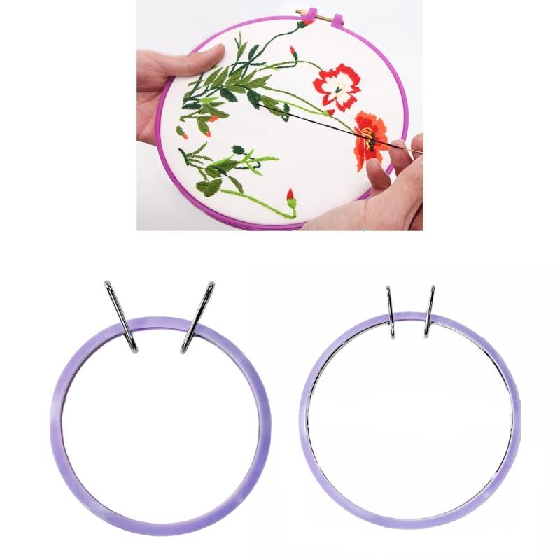 1 Set Adjustable Plastic Embroidery Hoop Crosses Stitching Hoop Embroidery Frame Crafting Tool For Creative Projects