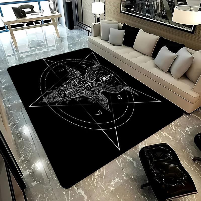 3D HD Printing Mysterious Goat Theme Rug,Carpet for Living Room Bedroom Sofa Doormat Decor,Kid Game Non-slip Floor Mat Alfombra